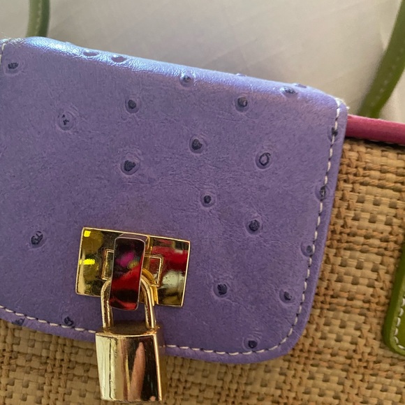 Stylish Purple and Tan Women's Handbag - Picture 5 of 5